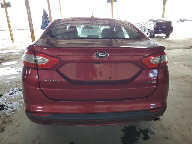 3FA6P0LU4GR306431 - 2016 FORD FUSION SE HYBRID RED photo 6