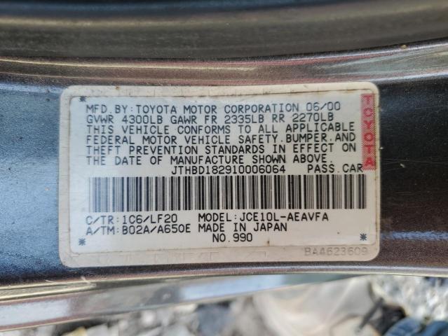 JTHBD182910006064 - 2001 LEXUS IS 300 BLACK photo 12