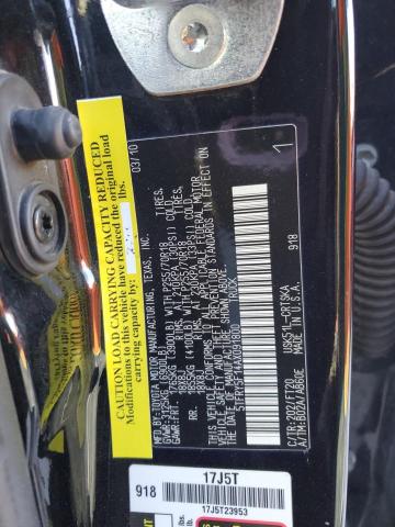 5TFRY5F14AX091800 - 2010 TOYOTA TUNDRA DOUBLE CAB SR5 BLACK photo 13