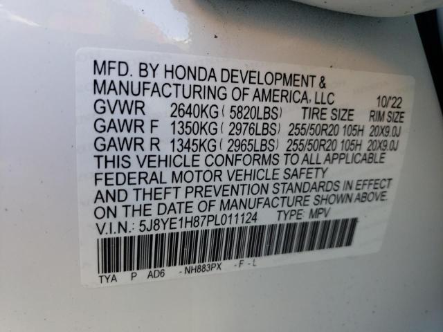 5J8YE1H87PL011124 - 2023 ACURA MDX ADVANCE WHITE photo 13