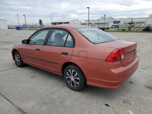 2HGES16465H532406 - 2005 HONDA CIVIC DX ORANGE photo 2