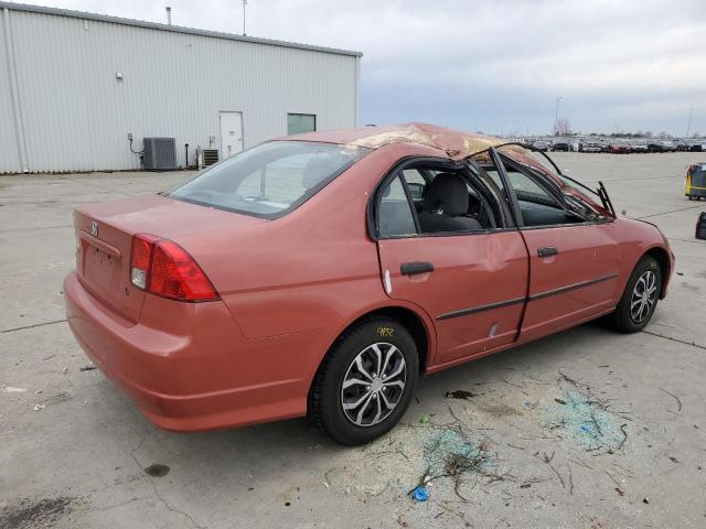 2HGES16465H532406 - 2005 HONDA CIVIC DX ORANGE photo 3