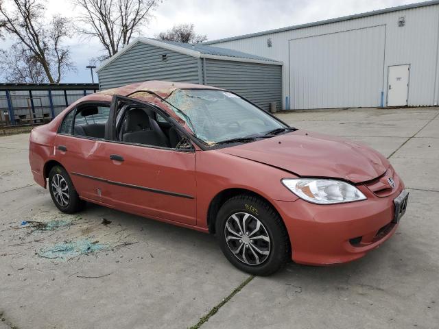 2HGES16465H532406 - 2005 HONDA CIVIC DX ORANGE photo 4