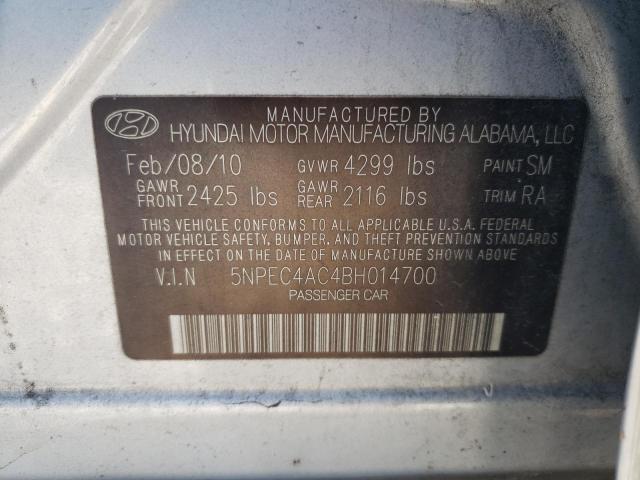 5NPEC4AC4BH014700 - 2011 HYUNDAI SONATA SE SILVER photo 12