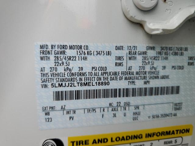 5LMJJ2LT8MEL18890 - 2021 LINCOLN NAVIGATOR RESERVE 白色 照片 13