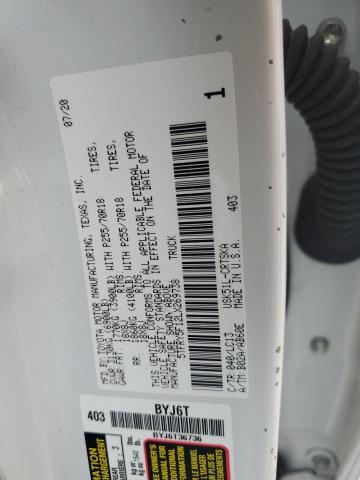 5TFRY5F12LX269738 - 2020 TOYOTA TUNDRA DOUBLE CAB SR/SR5 WHITE photo 13