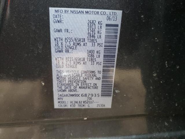 5N1AR2MM9DC687935 - 2013 NISSAN PATHFINDER S CHARCOAL photo 13