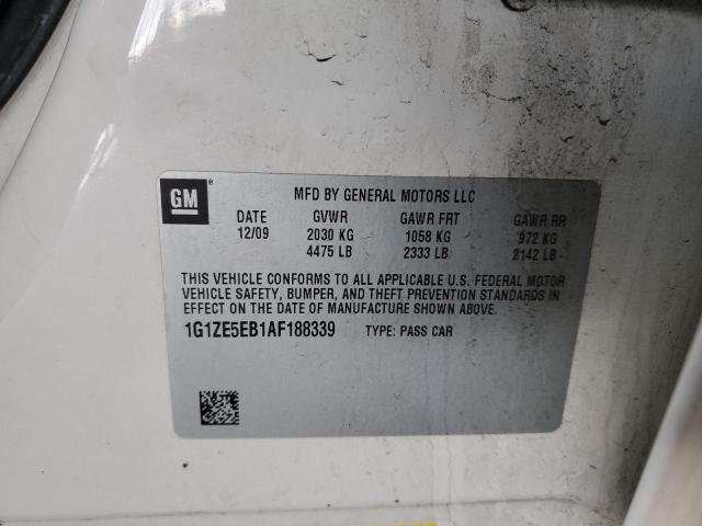 1G1ZE5EB1AF188339 - 2010 CHEVROLET MALIBU LTZ თეთრი ფოტო 12