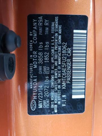 KMHTC6AE5FU218062 - 2015 HYUNDAI VELOSTER TURBO ORANGE photo 12