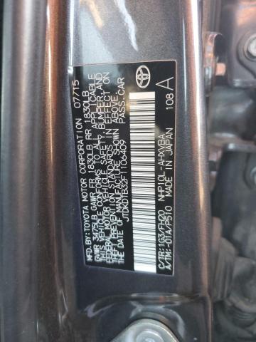 JTDKDTB32F1106409 - 2015 TOYOTA PRIUS C GRAY photo 12