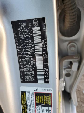 4T1BD1FK4CU033975 - 2012 TOYOTA CAMRY HYBRID SILVER photo 12