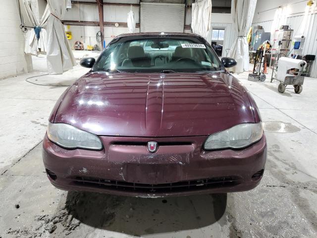 2G1WW12E849396108 - 2004 CHEVROLET MONTECARLO LS BURGUNDY photo 5