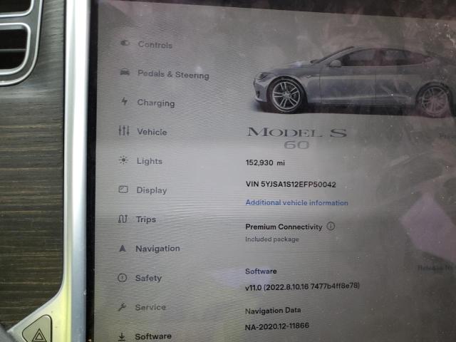 5YJSA1S12EFP50042 - 2014 TESLA MODEL S ვერცხლისფერი ფოტო 9