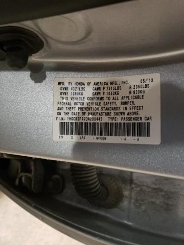 1HGCR2F77DA200443 - 2013 HONDA ACCORD EX SILVER photo 12