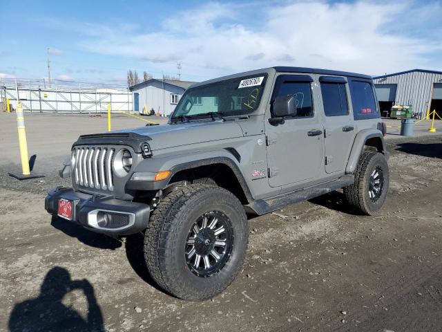 1C4HJXEN0PW590155 - 2023 JEEP WRANGLER SAHARA GRAY photo 1