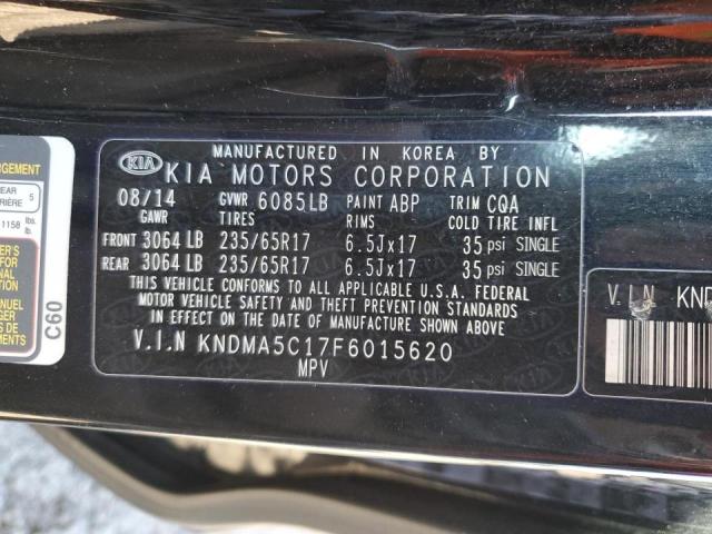 KNDMA5C17F6015620 - 2015 KIA SEDONA L BLACK photo 13