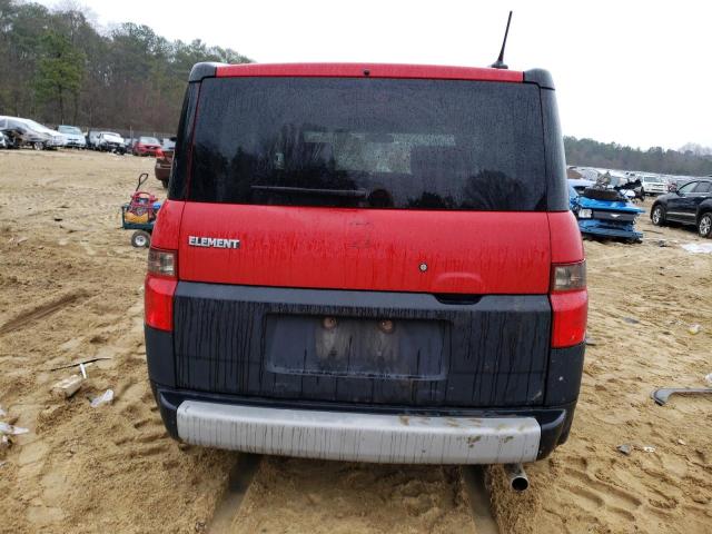 5J6YH28655L015366 - 2005 HONDA ELEMENT EX RED photo 6