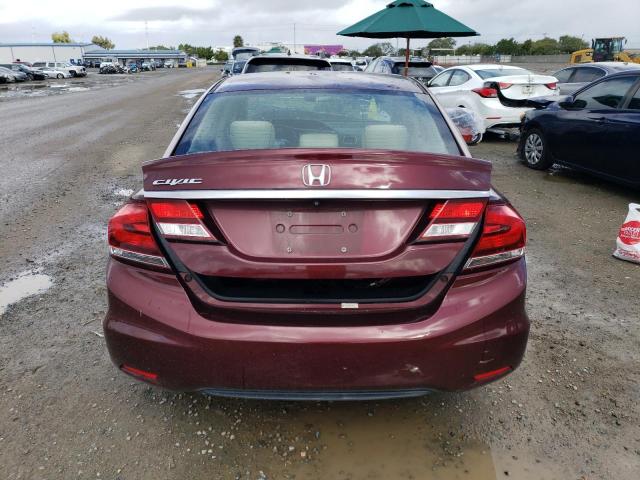 19XFB2F53DE250879 - 2013 HONDA CIVIC LX BURGUNDY photo 6