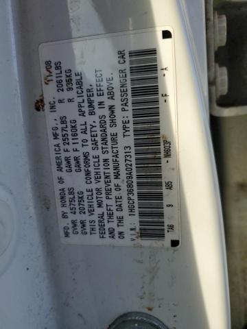 1HGCP36809A027313 - 2009 HONDA ACCORD EXL WHITE photo 13