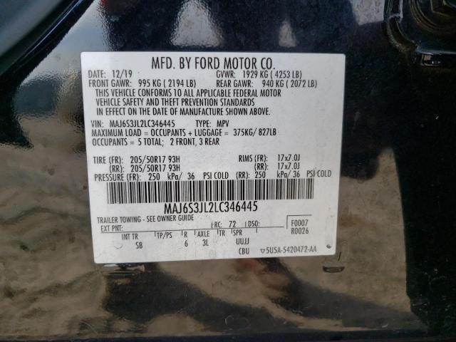 MAJ6S3JL2LC346445 - 2020 FORD ECOSPORT SES BLACK photo 13