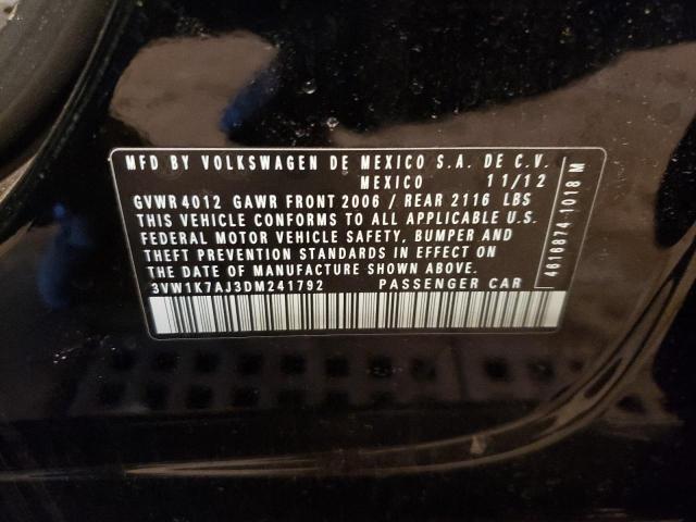 3VW1K7AJ3DM241792 - 2013 VOLKSWAGEN JETTA BASE Սև լուսանկար 12