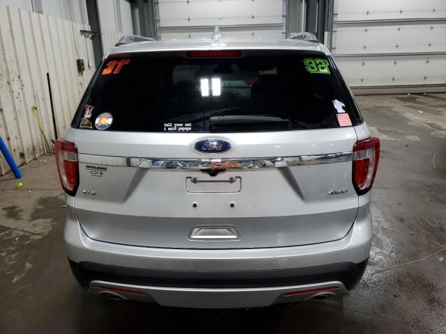 1FM5K8D81HGC87541 - 2017 FORD EXPLORER XLT SILVER photo 6