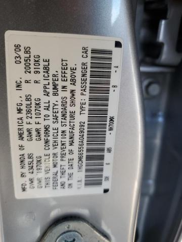 1HGCM66556A049092 - 2006 HONDA ACCORD EX SILVER photo 12