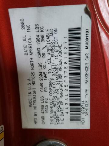 4A3AL25F77E015271 - 2007 MITSUBISHI ECLIPSE SPYDER GS 橙色 照片 12