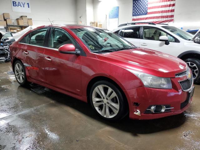 1G1PH5SC4C7400188 - 2012 CHEVROLET CRUZE LTZ RED photo 4