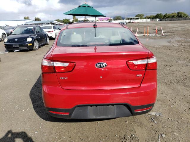 KNADM4A30F6515279 - 2015 KIA RIO LX RED photo 6