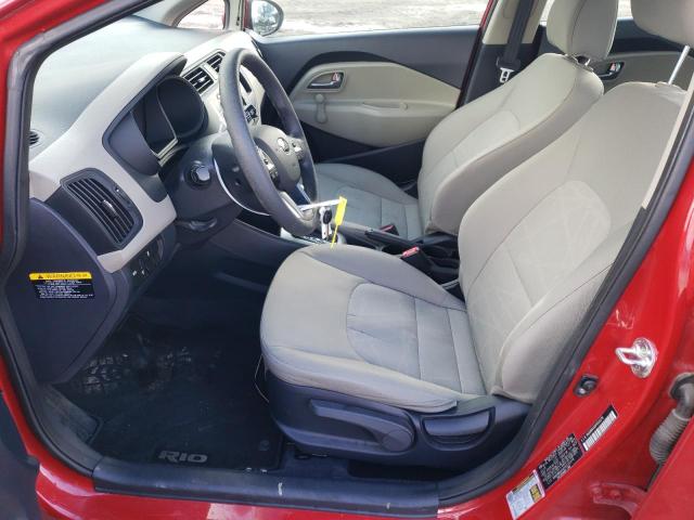 KNADM4A30F6515279 - 2015 KIA RIO LX RED photo 7