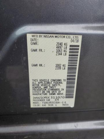 1N4AZ1CP9JC311070 - 2018 NISSAN LEAF S GRAY photo 13