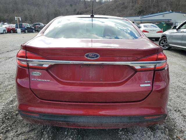 3FA6P0HD0JR230478 - 2018 FORD FUSION SE RED photo 6