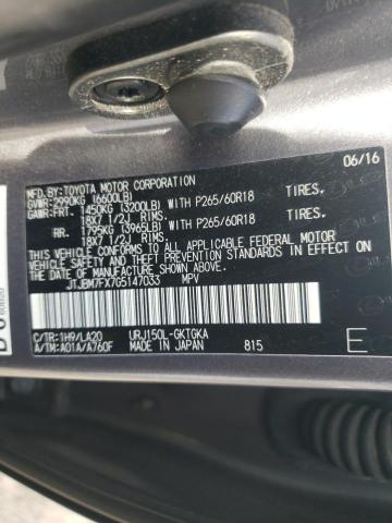 JTJBM7FX7G5147033 - 2016 LEXUS GX 460 GRAY photo 13