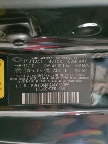 KMHHU6KH2AU035366 - 2010 HYUNDAI GENESIS CO 3.8L BLACK photo 12