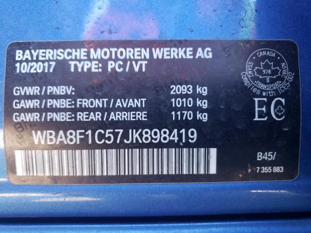 WBA8F1C57JK898419 - 2018 BMW 328 D XDRIVE BLUE photo 13