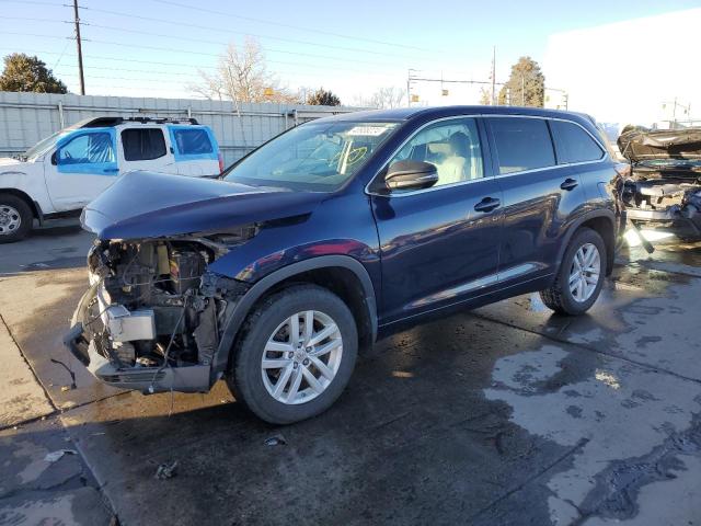 5TDBKRFH4ES033625 - 2014 TOYOTA HIGHLANDER LE BLUE photo 1