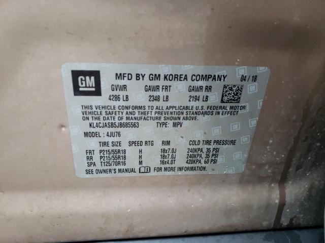 KL4CJASB5JB685563 - 2018 BUICK ENCORE PREFERRED Қоңыр фото 14