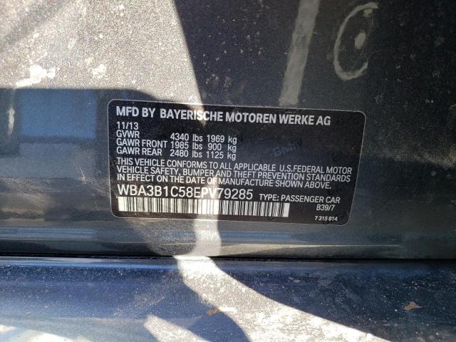 WBA3B1C58EPV79285 - 2014 BMW 320 I GRAY photo 12