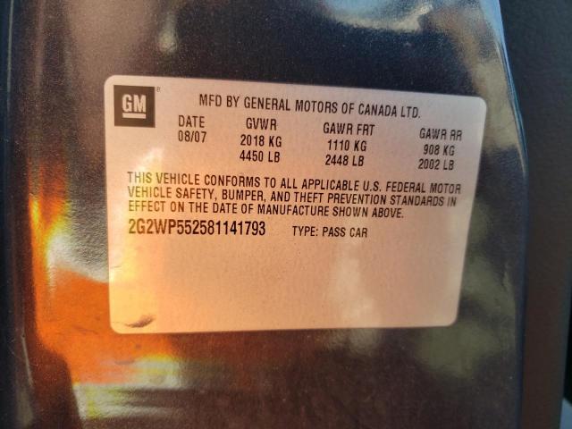 2G2WP552581141793 - 2008 PONTIAC GRAND PRIX 灰色 照片 12
