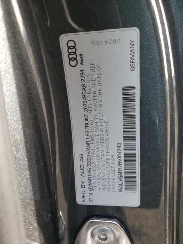 WAUVGAFH7FN001949 - 2015 AUDI S5 PRESTIG GRAY photo 12