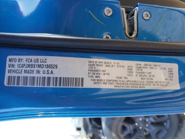 1C4PJMBX1MD186529 - 2021 JEEP CHEROKEE TRAILHAWK 蓝色 照片 13