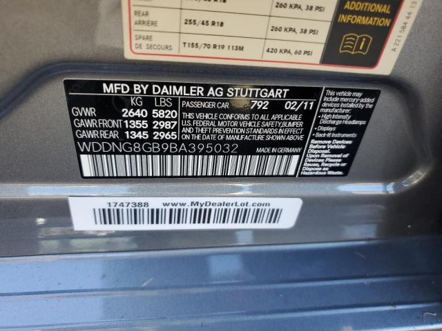 WDDNG8GB9BA395032 - 2011 MERCEDES-BENZ S 550 4MATIC SILVER photo 12