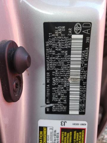 2T1BU4EE6BC631269 - 2011 TOYOTA COROLLA BASE GRAY photo 12