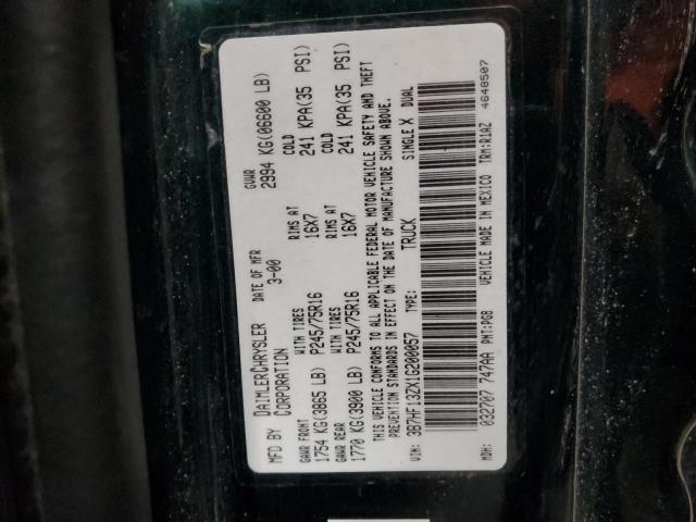 3B7HF13ZX1G200057 - 2001 DODGE RAM 1500 GREEN photo 12