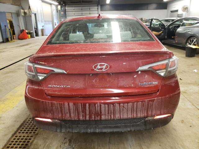 KMHE24L12GA017104 - 2016 HYUNDAI SONATA HYBRID RED photo 6