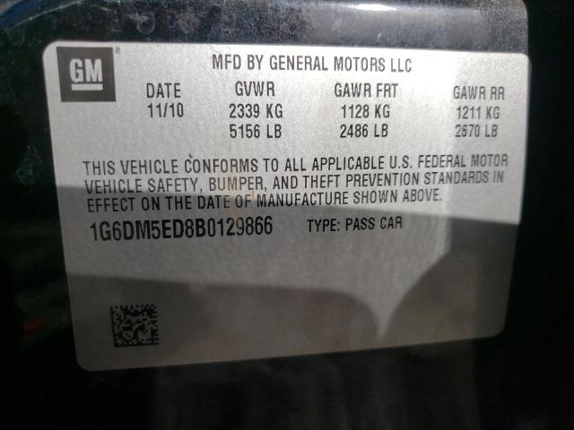 1G6DM5ED8B0129866 - 2011 CADILLAC CTS PERFORMANCE COLLECTION Черный фото 13