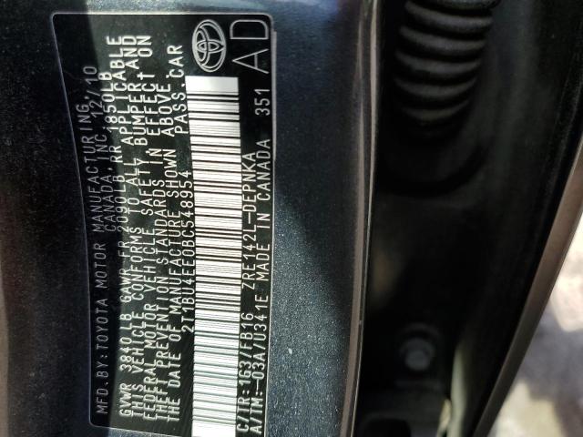2T1BU4EE0BC548954 - 2011 TOYOTA COROLLA BASE GRAY photo 13