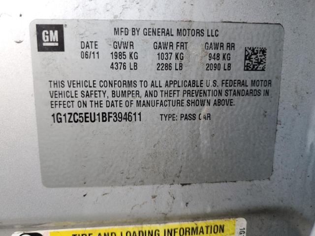 1G1ZC5EU1BF394611 - 2011 CHEVROLET MALIBU 1LT SILVER photo 12