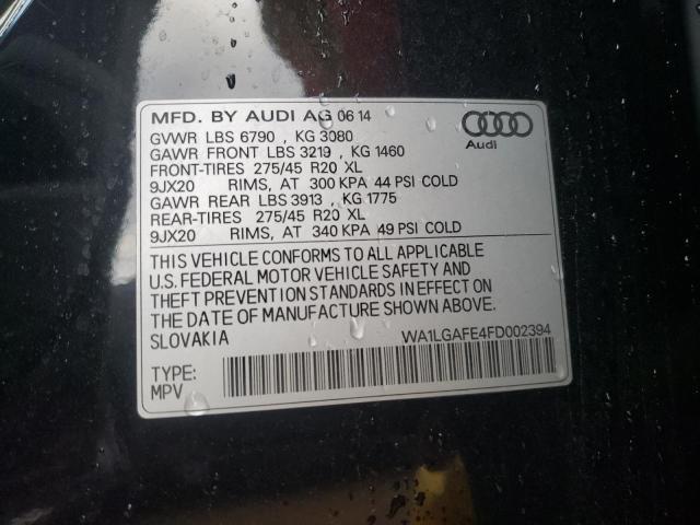 WA1LGAFE4FD002394 - 2015 AUDI Q7 PREMIUM PLUS BLACK photo 14